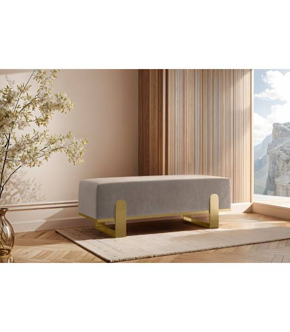 Suoliukas PRIOLO 80x35 kreminis/ auksinės kojos