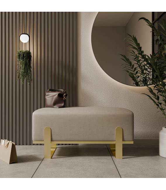 Suoliukas PRIOLO 100x35 kreminis/auksinės kojos