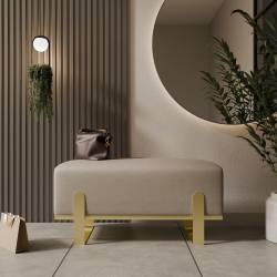 Suoliukas PRIOLO 100x35 kreminis/auksinės kojos