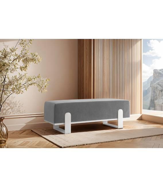 Suoliukas PRIOLO 80x35 pilkas/ baltos kojos