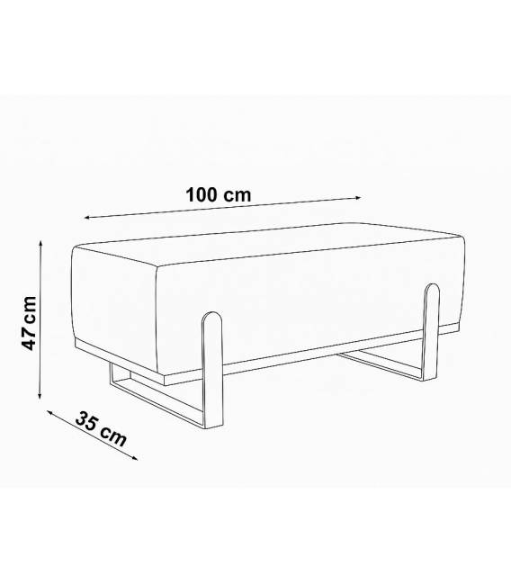 Suoliukas PRIOLO 100x35 pilkas/ auksinės kojos