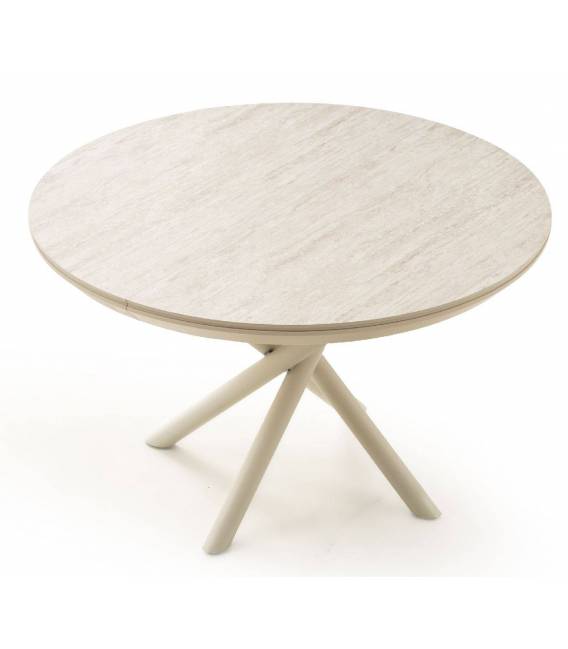 Išskleidžiamas stalas OCEAN Ø120(163) traverten matt