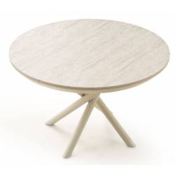 Išskleidžiamas stalas OCEAN Ø130(230) traverten matt