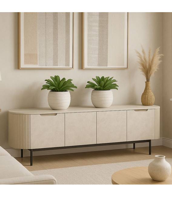 Komoda TEMPO 206x42 traverten / black