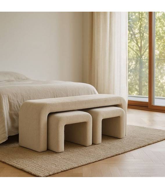 Suoliukų komplektas SLOPE 126x42 beige (3 vnt.)