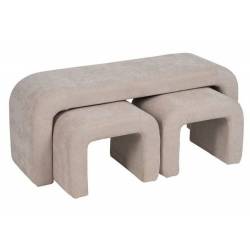 Suoliukų komplektas SLOPE 126x42 beige (3 vnt.)