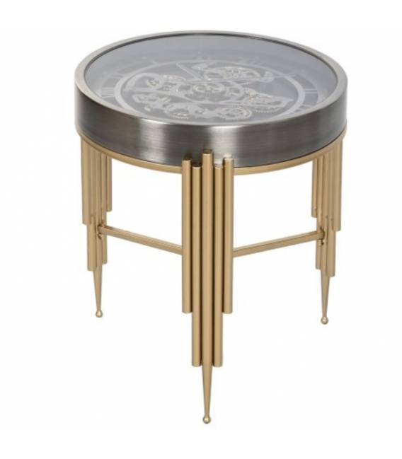 Šoninis staliukas TIKTAK Ø50 juodas/aukso