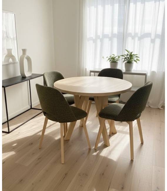 Apvalus išskleidžiamas stalas AXEL Ø100(140) ąžuolo