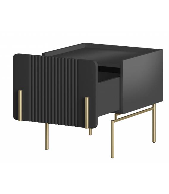 Naktinė spintelė MALMI 45x42 juoda/auksinės kojos