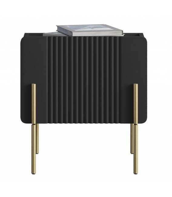 Naktinė spintelė MALMI 45x42 juoda/auksinės kojos