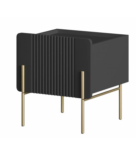 Naktinė spintelė MALMI 45x42 juoda/auksinės kojos