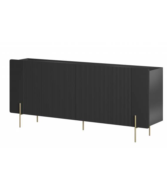 Komoda MALMI 200x42 juoda/auksinės kojos