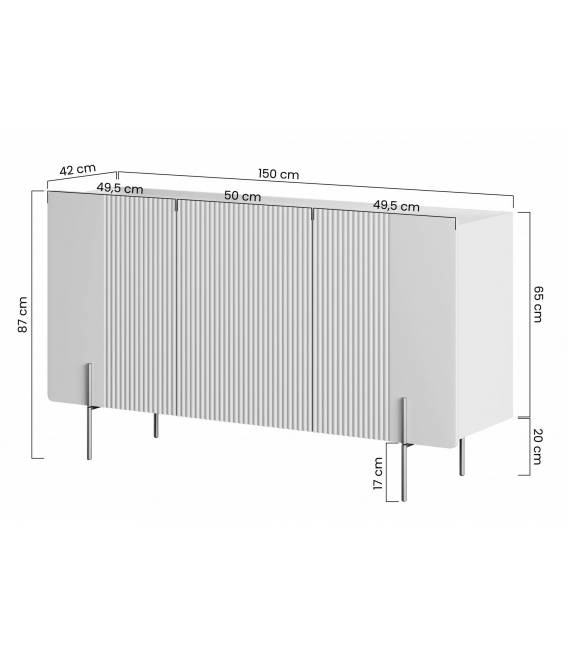 Komoda MALMI 150x42 juoda