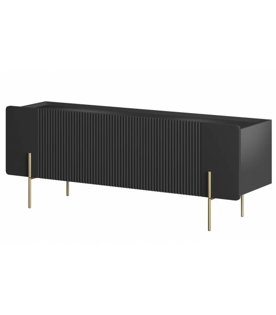 TV spintelė MALMI 150x42 juoda/auksinės kojos