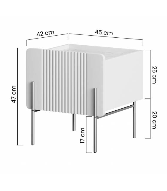 Naktinė spintelė MALMI 45x42 kašmyro