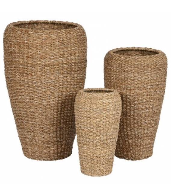 Vazonas SEAGRASS 21x21x41 rudas