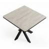 Išskleidžiamas stalas GRANDE 90(180)x90 travertin/ juoda koja