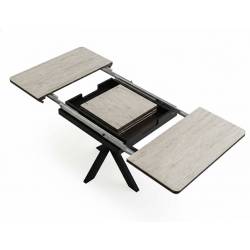 Išskleidžiamas stalas GRANDE 90(180)x90 travertine / black