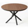 Išskleidžiamas stalas OCEAN Ø130(230) american walnut/ black