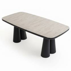 Išskleidžiamas stalas AFRODIT 200(280)x103 traverten/ black
