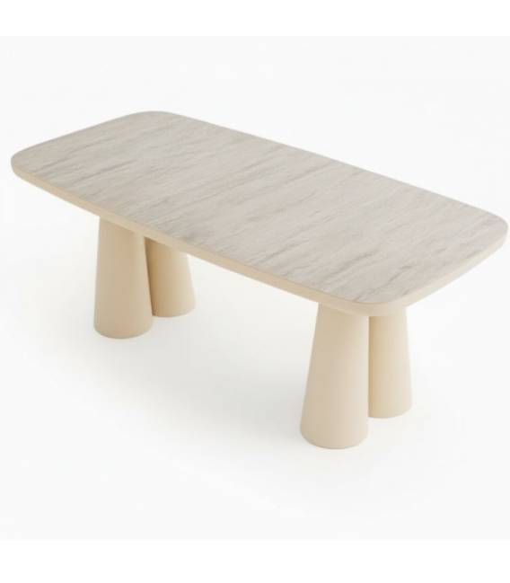 Išskleidžiamas stalas AFRODIT 200(280)x103 traverten/ kreminė koja