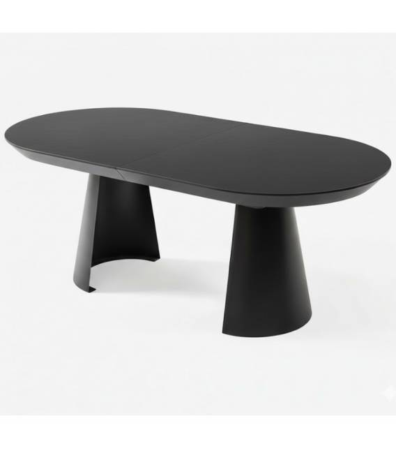 Išskleidžiamas stalas KOALA 206(406)x103 black beton/ black