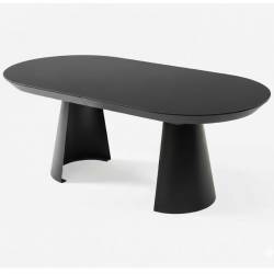 Išskleidžiamas stalas KOALA 206(406)x103 black beton/ black