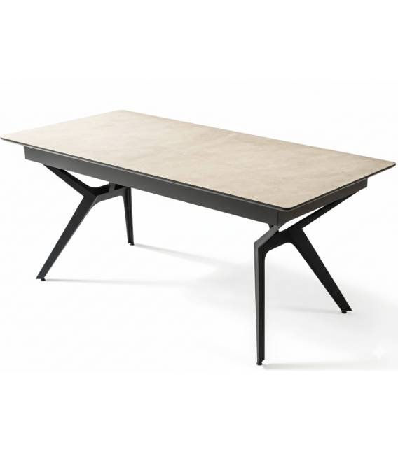 Išskleidžiamas stalas EFSUN 180(260)x90 light beton/ black