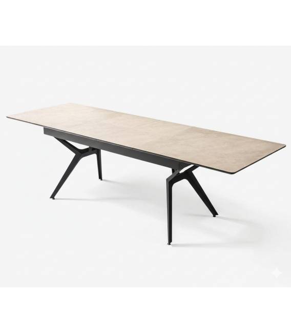 Išskleidžiamas stalas EFSUN 180(260)x90 light beton/ black