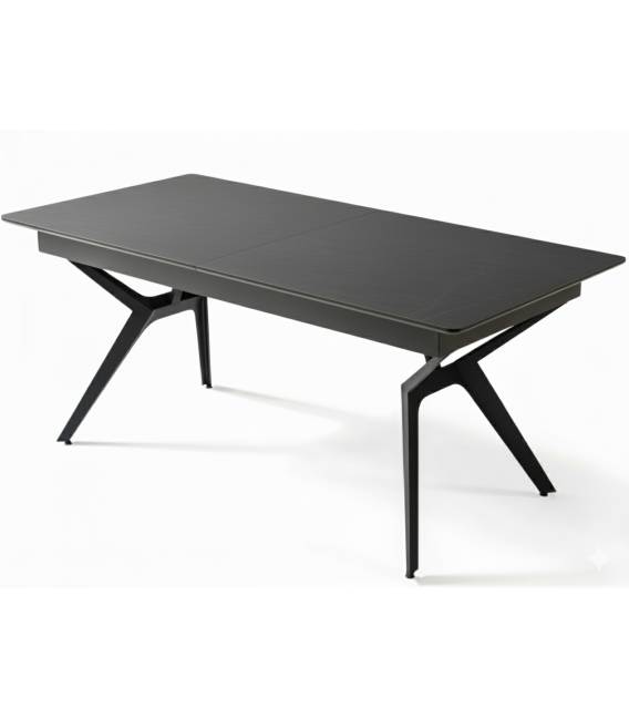 Išskleidžiamas stalas EFSUN 180(260)x90 black beton/ black