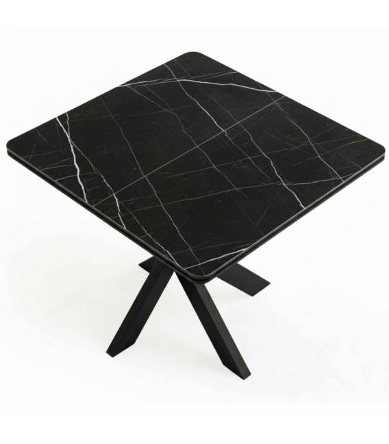 Išskleidžiamas stalas GRANDE 90(180)x90 royal mermer/ black