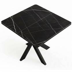 Išskleidžiamas stalas GRANDE 90(180)x90 royal mermer/ black