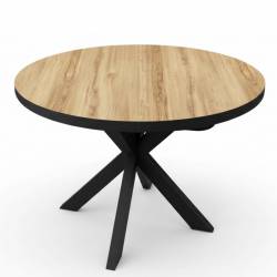 Išskleidžiamas stalas MADRID Ø110(160)x76 legnano/ black