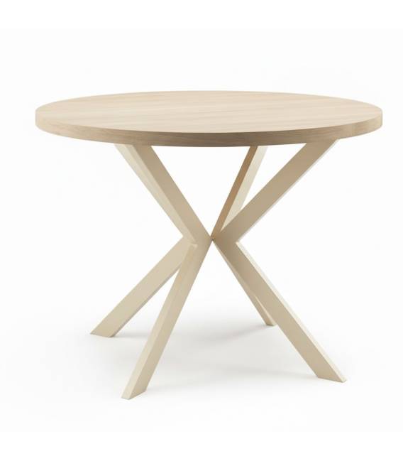 Išskleidžiamas stalas EDEN Ø100(176) sevilla ash/ smėlio koja