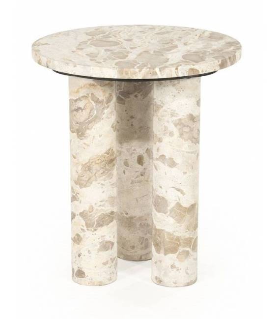 Šoninis staliukas MARMO Ø40 rusvas