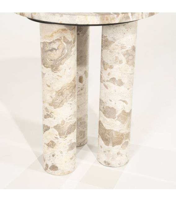 Šoninis staliukas MARMO Ø40 rusvas