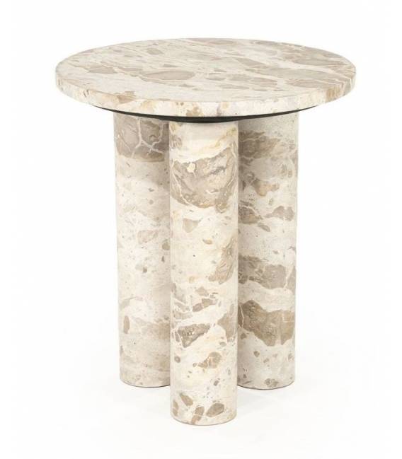 Šoninis staliukas MARMO Ø40 rusvas