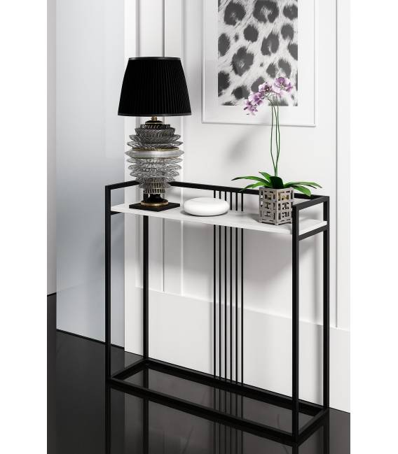 Konsolė WOX 100x30 balta/ juodos kojos