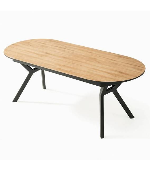 Išskleidžiamas stalas BEAR 206(286)x103 american walnut/ black
