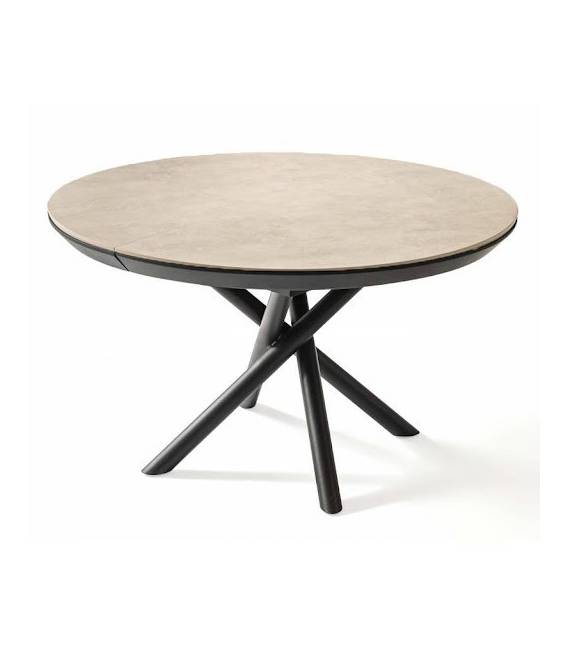 Išskleidžiamas stalas OCEAN Ø130(230) light beton