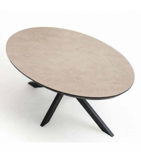 Ovalus išskleidžiamas stalas SATURN 160(240)x103 light beton