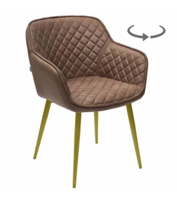 Krėsliukas LUCAS PU rudas / auksinės kojelės