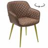 Krėsliukas LUCAS PU rudas / auksinės kojelės