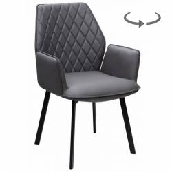 Krėsliukas MORIS PU tamsiai pilkas/sukasi