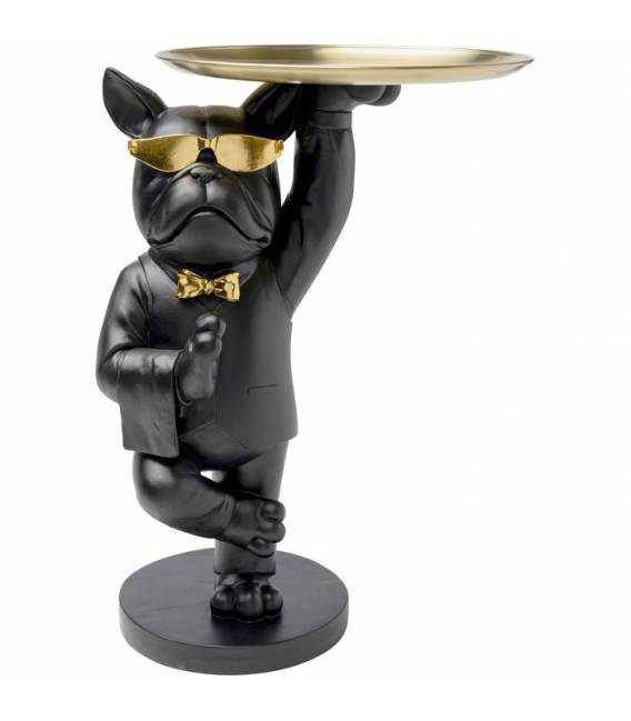 Šoninis staliukas BULLDOG 39x34 juodas/auksinis