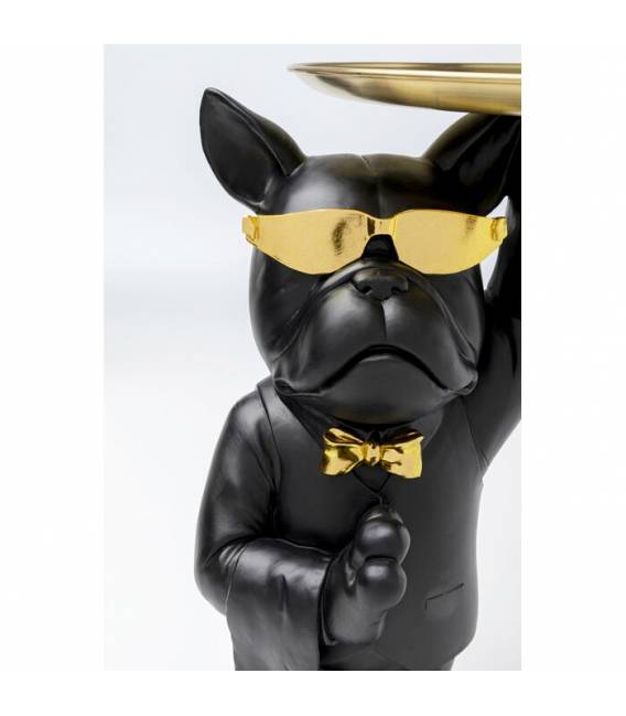 Šoninis staliukas BULLDOG 39x34 juodas/auksinis