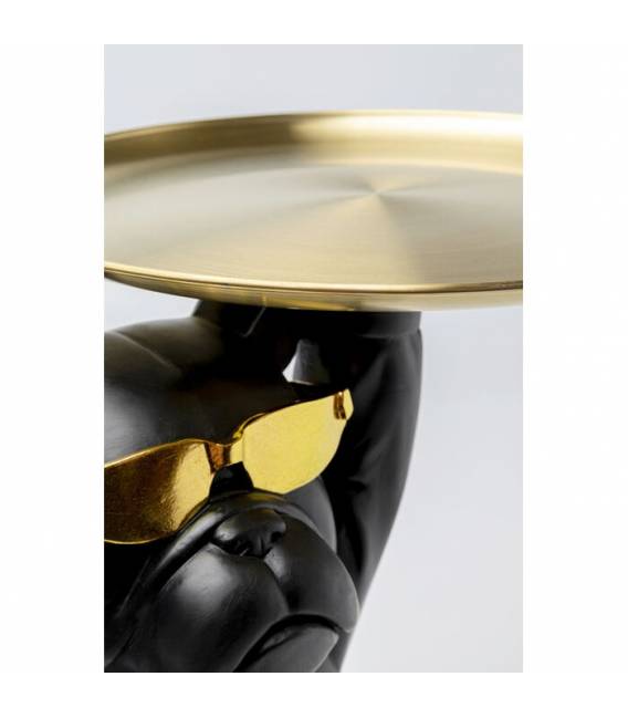 Šoninis staliukas BULLDOG 39x34 juodas/auksinis