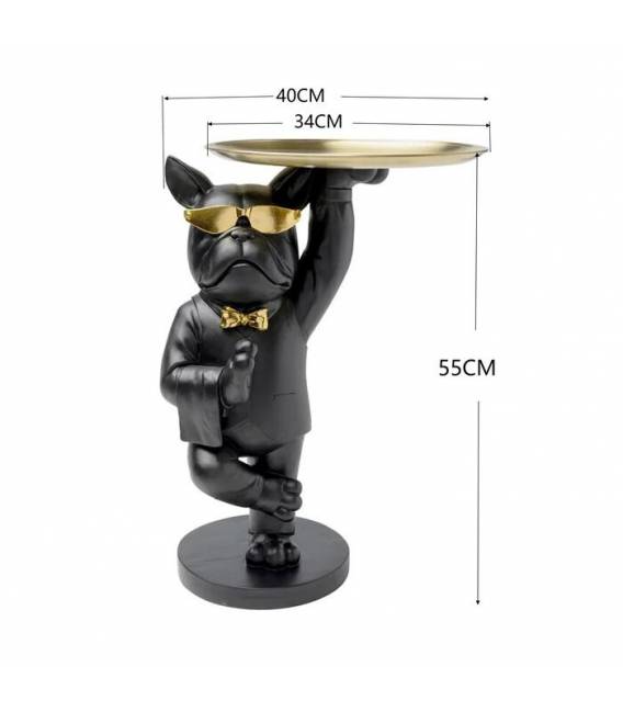 Šoninis staliukas BULLDOG 39x34 juodas/auksinis