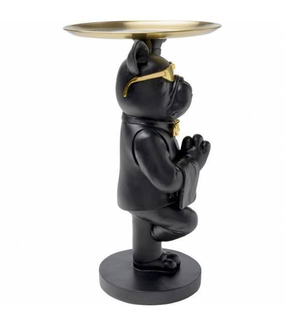 Šoninis staliukas BULLDOG 39x34 juodas/auksinis