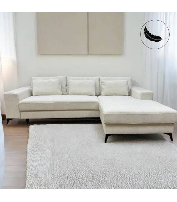 Minkštas kampas DEDO 282x178 baltas